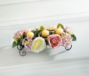 Portavelas de bandeja con aspecto de madera votiva hecho a mano para decoración del hogar o exhibición de luz de té de Pascua artesanía de Metal - Product Image 1