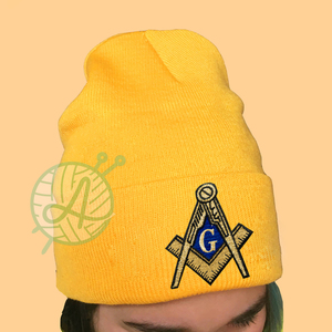Customizable Winter Acrylic Knitted Beanie <b>100</b>% <b>Wool</b> Printed with Greek Character and 3D Embroidery Common <b>Fabric</b> Feature - Product Image 2