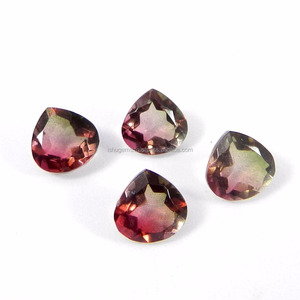 Cristal et Bio Couleur Doublet 8x8mm Coeur Coupé 1.90 pierre gemme Lâche - Product Image 1