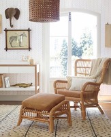 Chaise en rotin tressé naturel pour restaurant et café