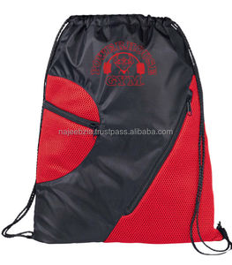 Sac à cordon en polyester personnalisé bon marché Sacs à cordon pour sports de gymnastique Sac à dos à cordon pour sports - Product Image 4
