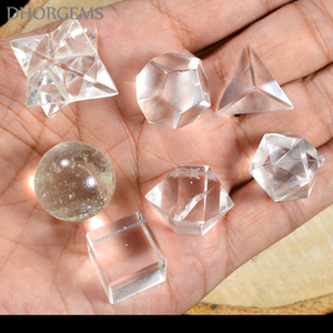Conjunto de 7 piezas de cuarzo con piedras preciosas, conjunto de 7 piezas de cuarzo con formas geométricas - Product Image 3