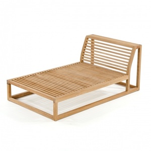 Mobilier de jardin extérieur contemporain Chaise longue Daybed en bois de teck massif Chaise longue moderne durable et élégante - Product Image 5