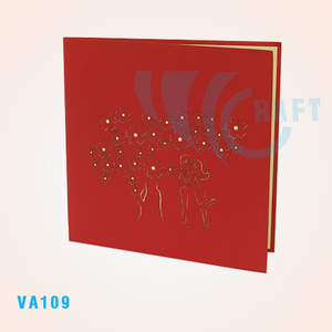 Je t'aime Carte de vœux 3D pop-up faite à la main Papier vietnamien de haute qualité 120x120mm - Product Image 3