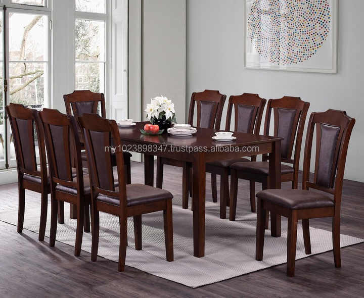 Wood Dining Table with 8 Chairs - Modern & Stylish
