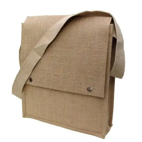 高品質のファッション環境にやさしい再利用可能な女性ジュートハンドバッグカスタムサイズプリント封筒ジュート会議バッグマジックテープ付き