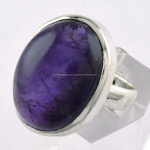 <b>Men</b> Women Wear Latest Design Amethyst <b>Stone</b> Jewelry 925 Sterling Silver <b>Ring</b> - Product Image 2