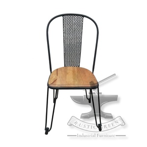 เก้าอี้หนังแบบเหล็กอุตสาหกรรมและไม้สำหรับคาเฟ่เฟอร์นิเจอร์ร้านอาหารโรงแรมห้องนั่งเล่นรับประทานอาหารกลางแจ้งทนทานใช้ในเชิงพาณิชย์ - Product Image 2