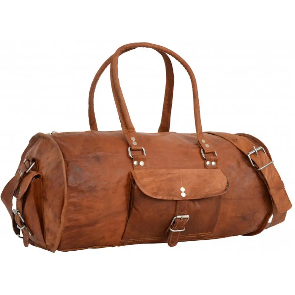 Новейшая стилизованная ручная работа натуральная козья винтажная кожаная сумка дорожная сумка для продажи по лучшей цене