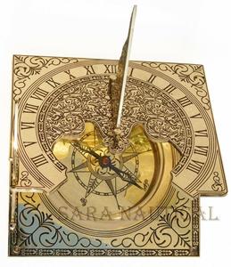 เข็มทิศนาฬิกาแดดทำมือจากทองเหลืองแท้ แกะสลักอย่างสวยงาม ของตกแต่งเรือเดินสมุทร พร้อมกล่องไม้ เทคนิคการหล่อโลหะ ของขวัญ - Product Image 6