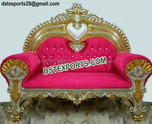 Indian Wedding Diamond <b>Sofa</b> Modern Teak Wood <b>Gold</b> Plated Lightweight Customized Size <b>Sofa</b> Set - Product Image 1