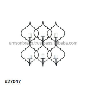 Support de bougie mural en fer noir, chandelier suspendu - Product Image 6