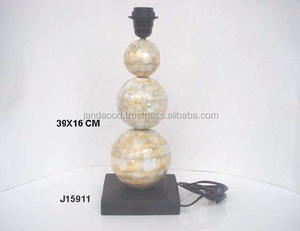 Bases de lámpara de mosaico de nácar, lámpara de mesa eléctrica estilo tornillo, decoración del hogar con perlas incrustadas - Product Image 2