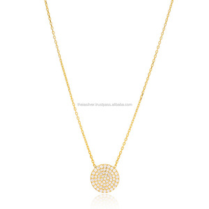 Colgante redondo de Plata de Ley 925, joyería hecha a mano elegante y a la moda, venta al por mayor - Product Image 1