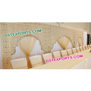 Décor arche de mariage brodé de scène, dernière version d'arrière-plan en tissu, Style Temple de mariage, idées de décoration - Product Image 1