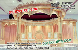 Mandap en bois indien pour mariage, style Rajasthani, ensemble de piliers en bois pour célébration de mariage, Australie - Product Image 5