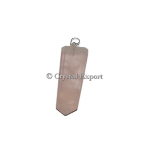 Colgantes de lápiz plano de cuarzo rosa - Product Image 1