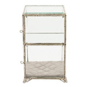 Boîte carrée en verre biseauté pour la décoration de la maison et le stockage de bijoux Boîte carrée élégante en verre avec emballage en carton - Product Image 6