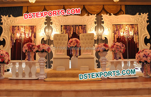 Nikah Walima Stage ดั้งเดิมของชาวมุสลิมการตกแต่งเวทีงานแต่งงานด้วยแผงประตู - Product Image 3