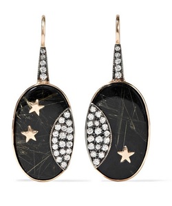 925 <b>Sterling</b> <b>Silver</b> Earring Custom Jewelry Manufacturer Black Rutile Quartz Gemstone CZ Earring Manufacturer Gold Plated - Product Image 1