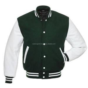 Blue Body White Leather Sleeves Letterman <b>Jacket</b> Custom Embroidered Logo <b>Jacket</b> College <b>Baseball</b> <b>Jackets</b> With Super Soft Leather - Product Image 4
