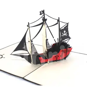 海賊船3Dポップアップカードホリデーカードギフトカード