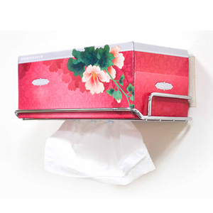 Soporte de caja de pañuelos con diseño Adhesivo de pared de alambre metálico - Product Image 1