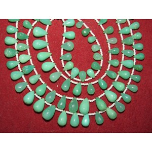 Cuentas de piedras preciosas lisas con forma de lágrima de crisoprasa Natural, cuentas para hacer joyas verdes de calidad increíble - Product Image 3