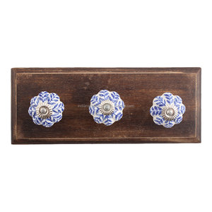 Handmade New Ceramic Blue and White Hooks Wall WHK-282 - Product Image 1
