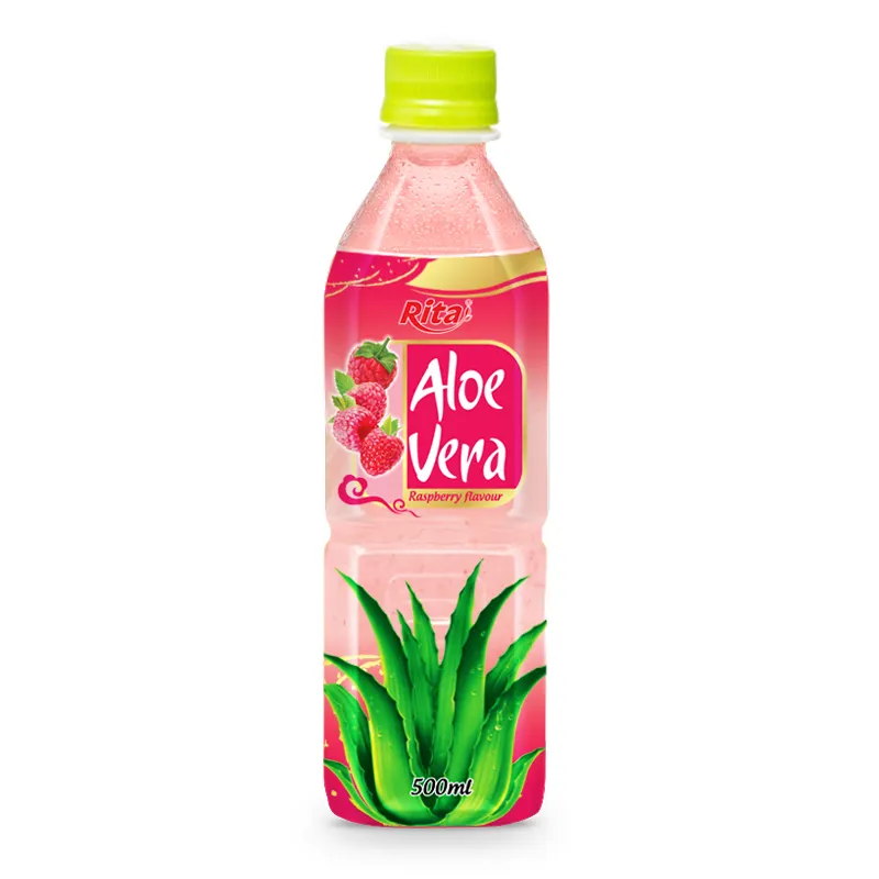 Botol hewan peliharaan 500ml Raspberry Flavour Aloe Vera Drink Vietnam Natural menyediakan vitamin asam Amino dan antioksidan