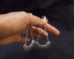 ต่างหูหินดรูซี่พลอยคู่สีดำมีสไตล์เงิน925สเตอร์ลิงสำหรับของขวัญแฟชั่นอิสลามสตั๊ดหินธรรมชาติ - Product Image 5