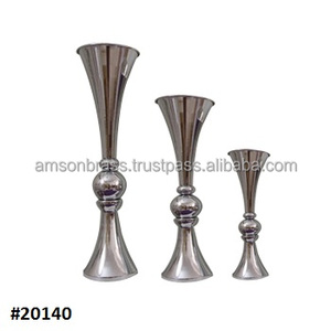 Jarrones de flores de trompeta para decoración del hogar de primera calidad, jarrón de suelo de aluminio para decoración de entrada de boda - Product Image 4