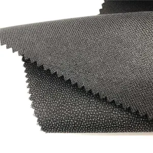 Hoge gewicht 100% polyester microfiber twill weave interlining stof kreukelzones water jet PA geweven coating interlining