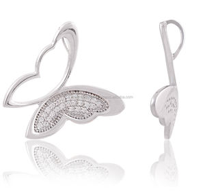 Colgante de mariposa de diseño clásico de Plata de Ley 925, gemas de circón, traje de fiesta bonito religioso personalizado, colgantes finos - Product Image 1