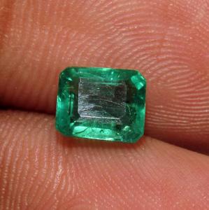 Pierre précieuse émeraude à facettes forme rectangle cabochon pierre précieuse zambienne émeraude coupe prix par carat naturel bonne qualité - Product Image 2