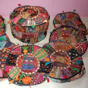 Patch work indian pouf