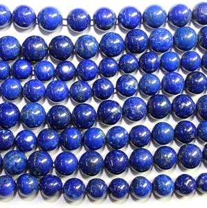 Cuentas de piedras preciosas naturales lisas de forma redonda de lapislázuli para la fabricación de joyas cuentas de piedra de calidad increíble - Product Image 1
