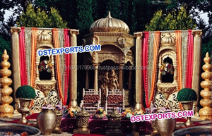 Panneaux de scène en fibre de style Jharokha du Rajasthan, panneaux de style Shahi Maharaja, ensemble de décors de scène de différents styles, fabricant australien - Product Image 4