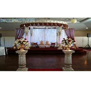 Mandap Redondo para Ceremonia de Boda India, Elegante Mandap Hindú para Matrimonio, Mandap de Fibra de Alta Calidad CALIFORNIA - Product Image 1