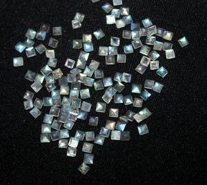 หินลาบราดอไรต์สีฟ้าธรรมชาติเกรด AAA เกรด4มม. พลอยเจียระไนเหลี่ยมแบบหลวมผ่านการรับรองความร้อน - Product Image 2