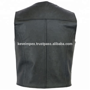 Premium quality Men's Genuine Leather vest black color cotton lining Germany - Product Image 4