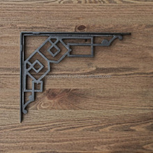 Support d'étagère robuste en fonte, structure simple, quincaillerie de mobilier, fixation murale, support d'étagère noir pour échafaudage - Product Image 3