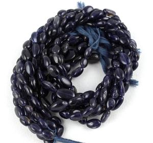 Piedras preciosas de iolita Natural de grado AAA de alta calidad, cuentas de forma ovalada azul suave, 1 hebra para joyería hecha a mano, venta al por mayor - Product Image 2