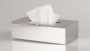 Caja de pañuelos metálica chapada en oro, tamaño personalizado - Product Image 3