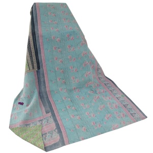 Wholesale vintage handmade cotton kantha quilt rare soft color fine <b>stitched</b> <b>blanket</b> Unique Kantha Bedcover Vintage Product - Product Image 1