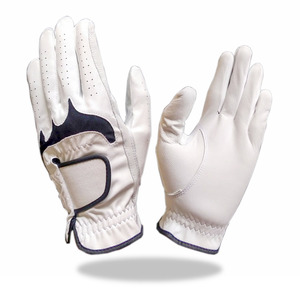 Budi Makmur GF059 Gant de golf en cuir blanc personnalisé à la main avec languette noire - Product Image 1