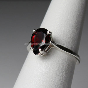 Garnet gemstone <b>Ring</b> 925 Sterling <b>silver</b> <b>Ring</b> <b>Stacking</b> <b>Ring</b> Handmade <b>Silver</b> Jewelry - Product Image 2