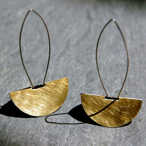 Pendientes de aro chapados en oro de 14K para mujer, joyería de aleación con forma geométrica para fiestas, bodas, regalos, compromisos para niñas - Product Image 2