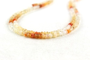 16 Inch Long Strand Beautiful Natural Mexican Fire Opal Gemstone Faceted Rondelle <b>Beads</b> for Handmade Jewelry Making - Product Image 5