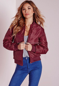 Chaqueta Bomber no tejida de satén de invierno con diseño bordado recién impreso Servicio OEM de nailon 100% disponible Impermeable a prueba de viento - Product Image 2